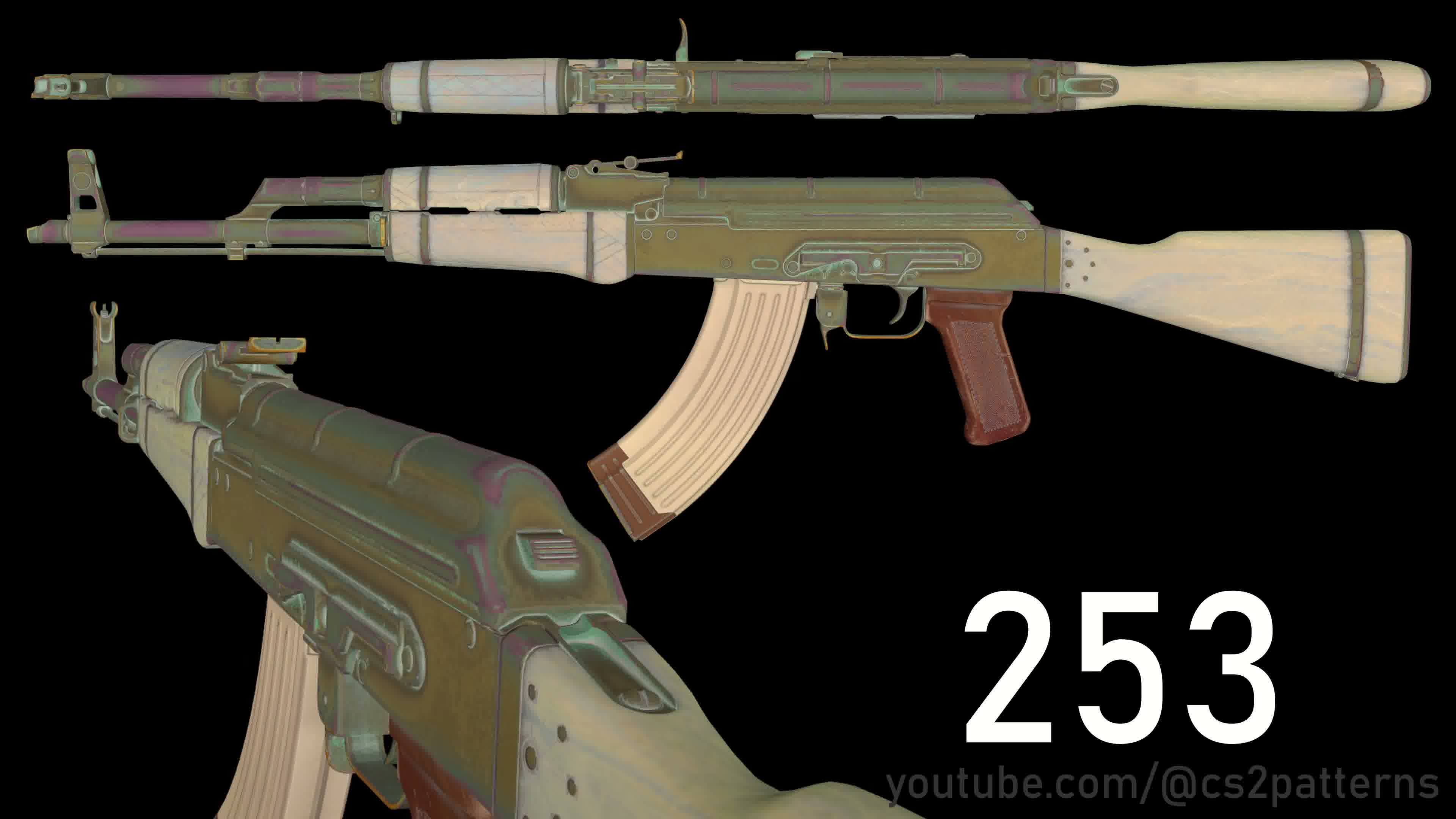 AK-47 Aphrodite Gold Gem pattern seed 253