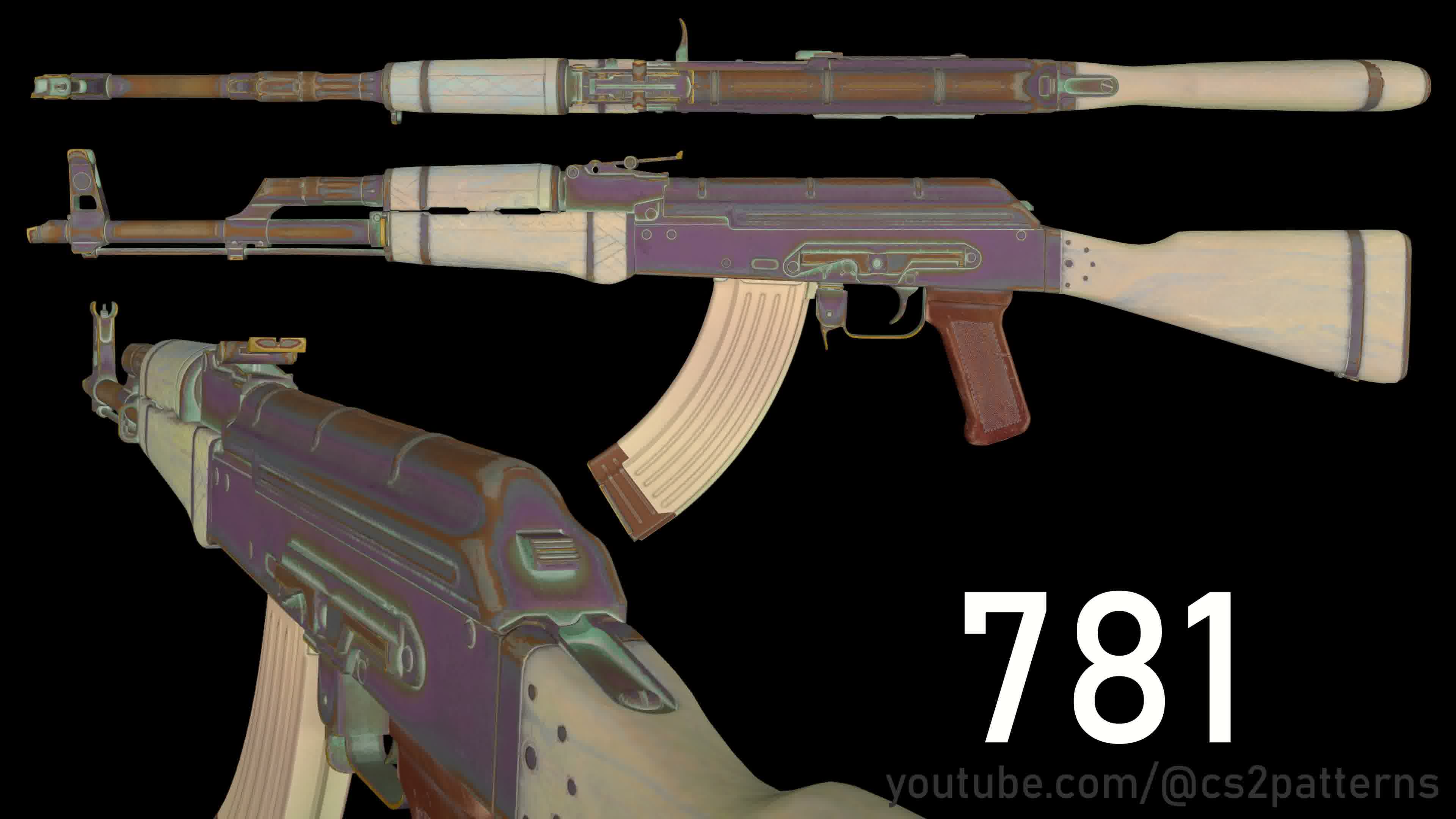 AK-47 Aphrodite Purple Gem pattern seed 781