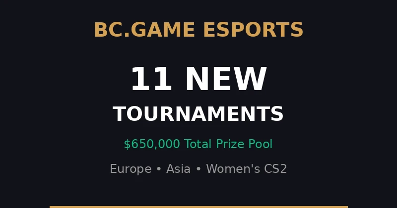 BC.GAME Announces 11 New CS2 Tournaments for 2026 with $650,000 Prize Pool