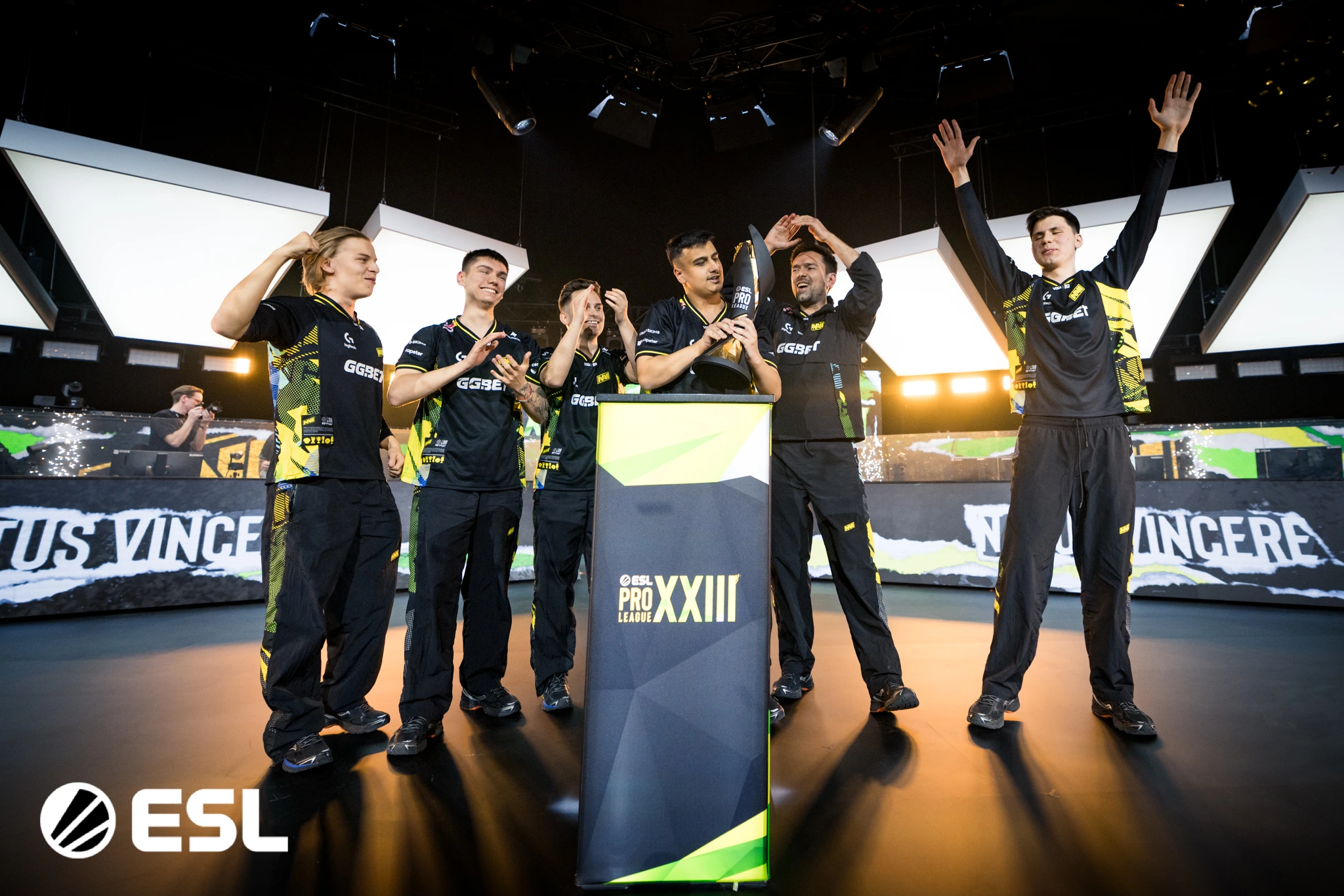 NAVI team celebrating ESL Pro League Season 23 victory
