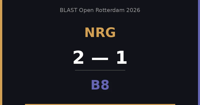 NRG rebondit et élimine B8 du BLAST Open Rotterdam